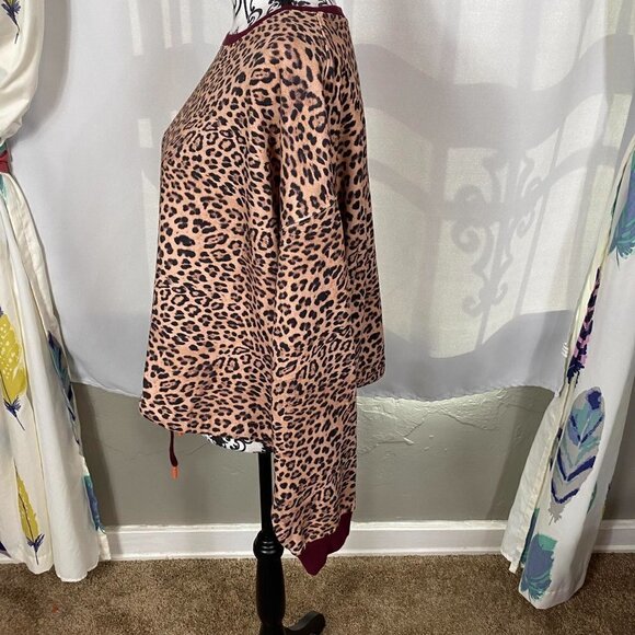 The Upside “Leopard Jane” Cotton Drawstring Hem Crewneck Sweatshirt Size L - Picture 7 of 10